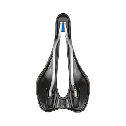 Selle SELLE ITALIA SLR BOOST GRAVEL SUPERFLOW S Rails TI316 Marron — vue de dessous et rails Ti316 S3