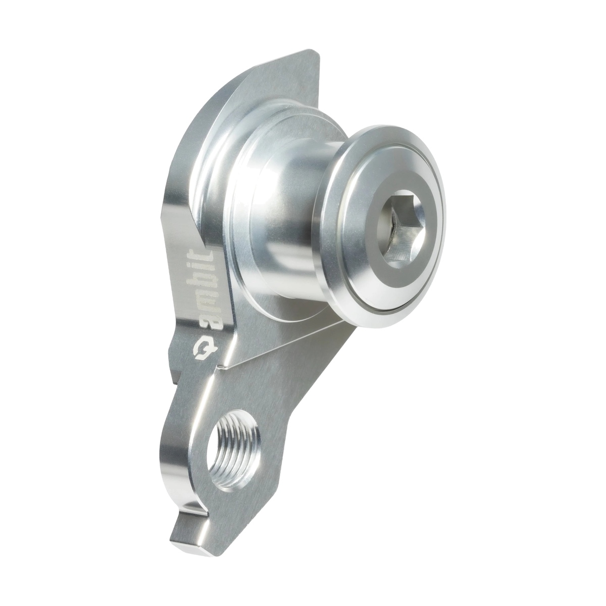 Patte de Dérailleur AMBIT UDH Argent — vue produit sur fond blanc