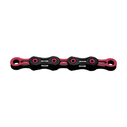 Chaîne 11V KMC DLC11 Waxed Noir/Rose Ciré — photo produit sur fond blanc
