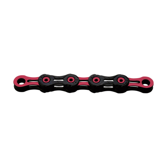 Chaîne 11V KMC DLC11 Waxed Noir/Rose Ciré — photo produit sur fond blanc