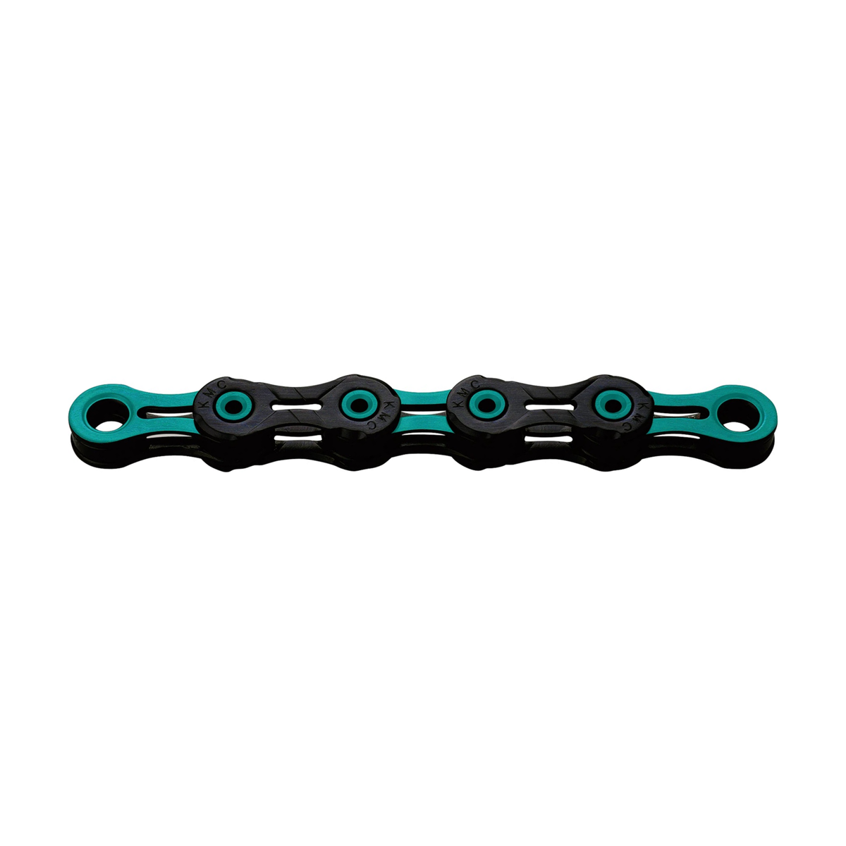 Chaîne 11V KMC DLC11 Waxed Noir/Céleste — photo produit sur fond blanc