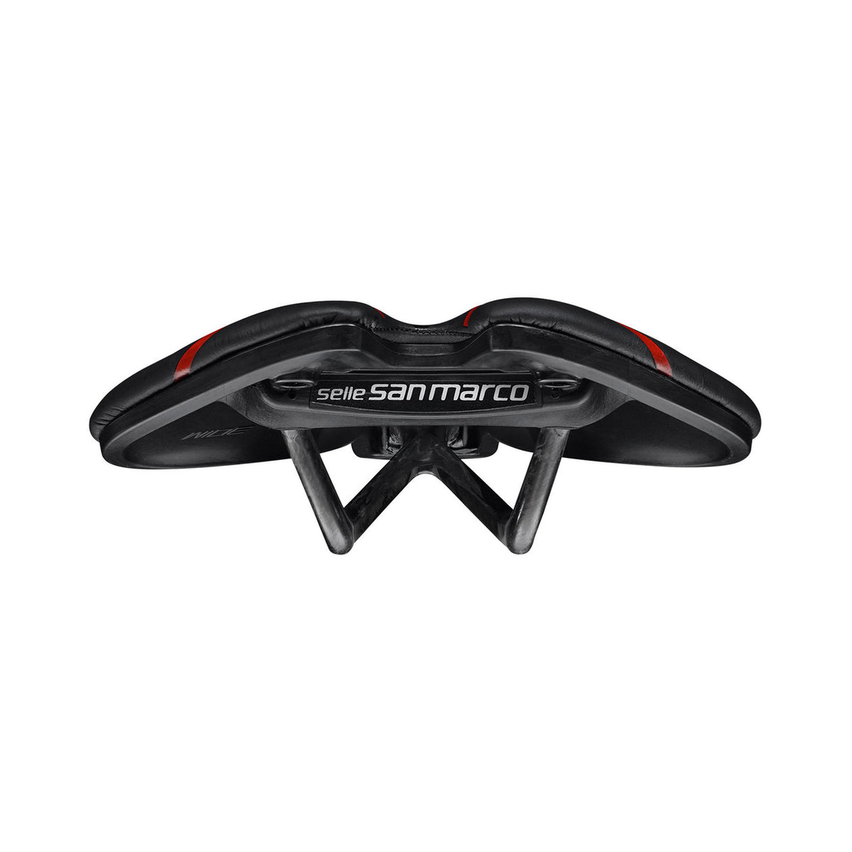 Selle SAN MARCO ASPIDE SHORT OPEN-FIT CARBON FX WIDE Rails Carbone — vue complémentaire