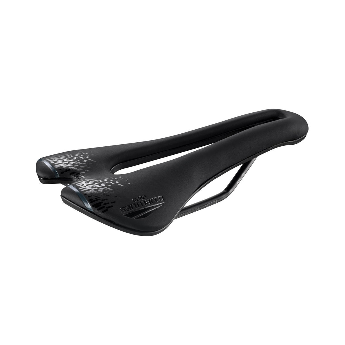Selle SAN MARCO ASPIDE SHORT OPEN-FIT RACING S3 Largeur 139mm Rails Acier Xsilite Noir — vue complémentaire