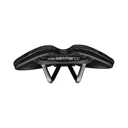 Selle SAN MARCO ASPIDE SHORT OPEN-FIT RACING L3 Largeur 155mm Rails Acier Xsilite Noir — vue complémentaire