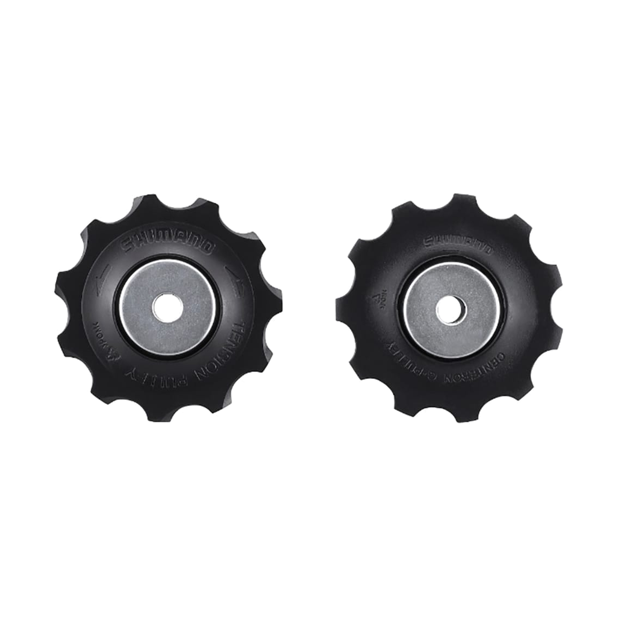 Galets de Dérailleur Arrière 10V SHIMANO DEORE M6000 pour Chape Longue Noir — pièce sur fond blanc