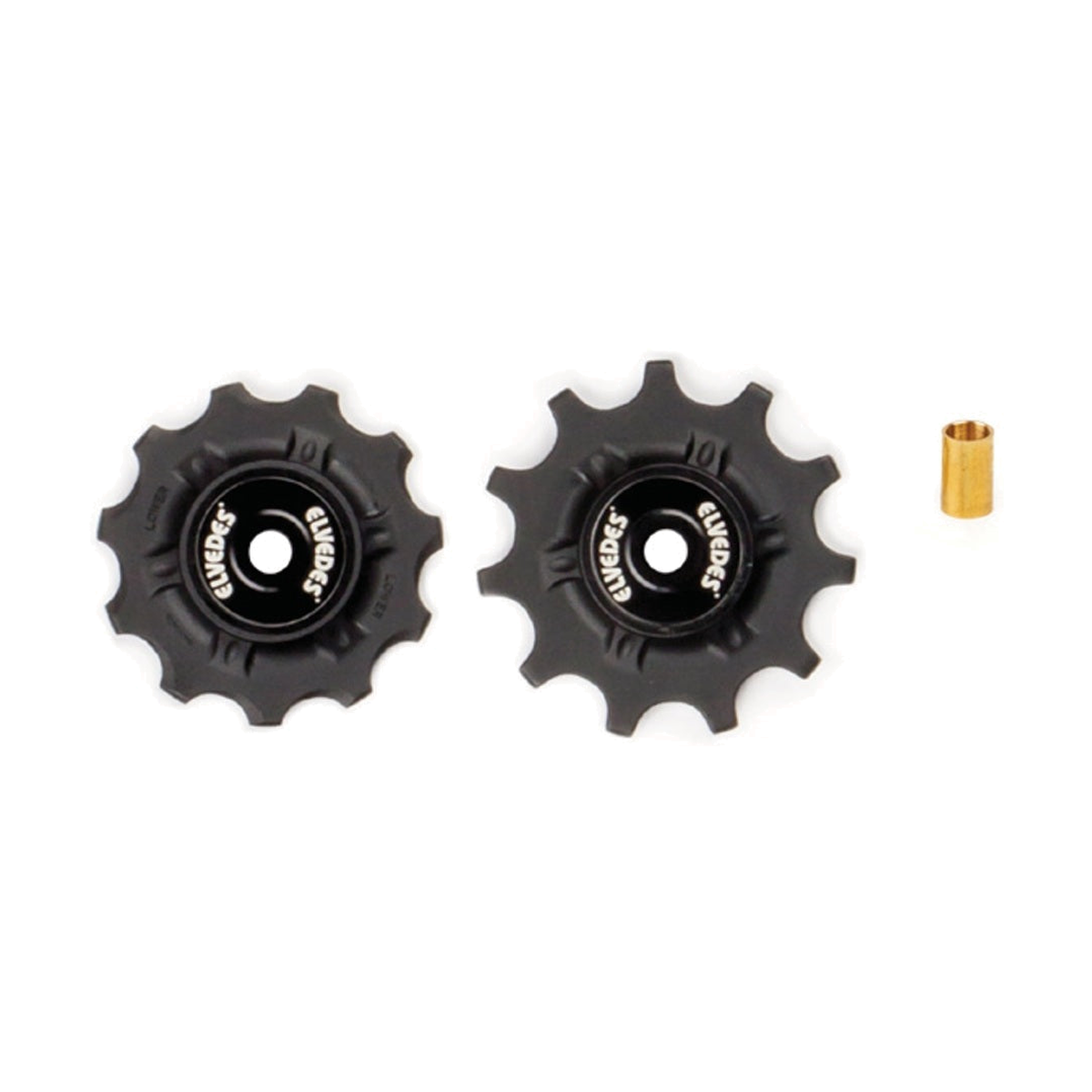 Galets de Dérailleur ELVEDES 11 dents Shimano/Sram 9/10/11V Roulements Annulaires — pièce sur fond blanc