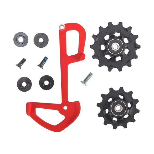 Chape Intérieure + Galets 12V SRAM EAGLE X01 Rouge — pièce sur fond blanc