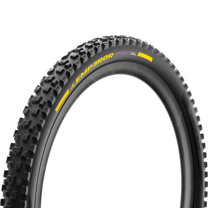 Pneu PIRELLI SCORPION EMPEROR 27.5x2.50 Supersoft DH+Wall Tubeless Ready Souple Noir/Jaune Team Edition