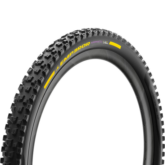 Pneu PIRELLI SCORPION EMPEROR 27.5x2.50 Supersoft DH+Wall Tubeless Ready Souple Noir/Jaune Team Edition