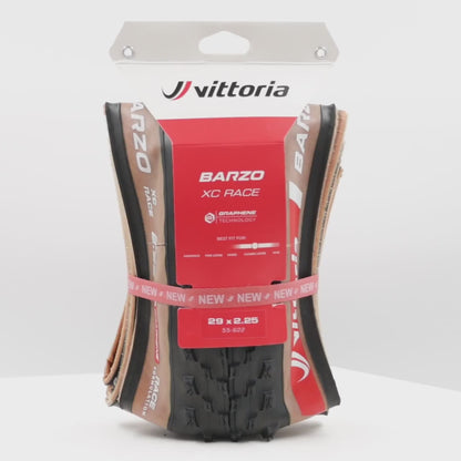 Pneu VITTORIA BARZO XC RACE 29x2.25 Graphene/Silica Tubeless Ready Souple Beige