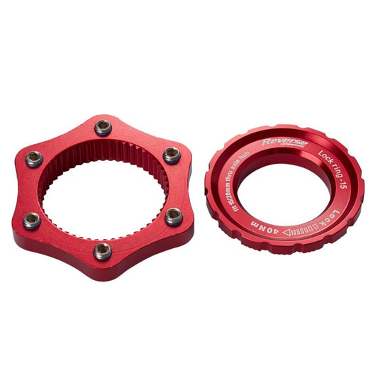 Adaptateur Centerlock > 6 Trous REVERSE COMPONENTS Rouge