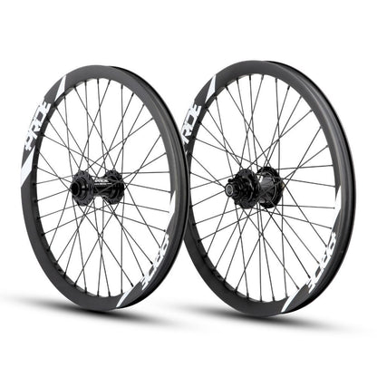 Paire de Roues PRIDE 20" (406mm) Wave Gloss White Matrix Axes 20/15mm Noir