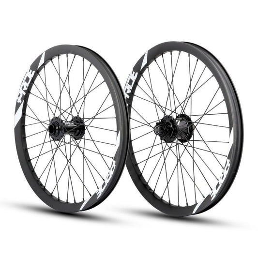 Paire de Roues PRIDE 20" (406mm) Wave Gloss White Matrix Axes 20/15mm Noir
