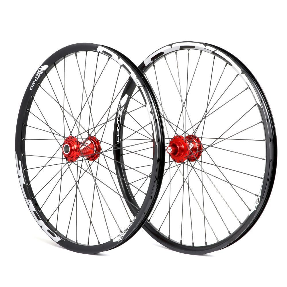 Paire de Roues PRIDE 20" (451mm) Control V2 Disc Axes 10/15mm Rouge